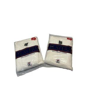 2 Packs Men's White Cotton Players Tee Shirts 3XL  (4 Tshirts Total)
